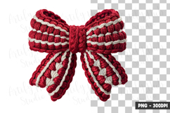 Layered Knit Bow Clipart PNG Product Image 1