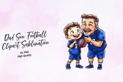 Dad Son Football Laugh Clipart Sublimation PNG Product Image 1