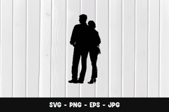 Marriage Proposal Couple Silhouette SVG PNG Product Image 1