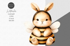 Bunny bumblebee clipart, Bunny clipart, Spring clipart Product Image 1