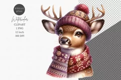 Reindeer clipart, Watercolor clipart, Animals clipart Product Image 1