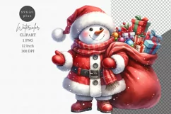 Snowman Santa clipart, Snowman clipart, Christmas clipart, Product Image 1
