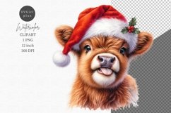 Highland cow clipart, Funny clipart, Winter clipart Product Image 1