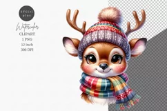 Reindeer clipart, Christmas clipart, Watercolor clipart Product Image 1