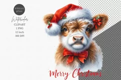 Calf clipart, Christmas clipart, Christmas cow Product Image 1