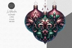 Christmas bauble clipart, Christmas sublimation, Winter PNG Product Image 1