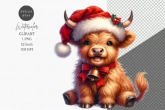 Highland cow clipart, Cute animals clipart, Product Image 1