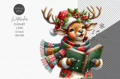Reindeer clipart, Watercolor clipart, Winter clipart Product Image 1