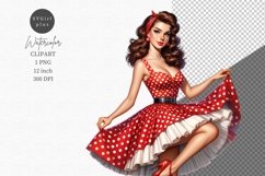 Pin up girl clipart, Watercolor clipart, Girl clipart Product Image 1