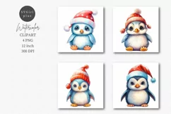 Penguin clipart, Christmas clipart, Winter clipart Product Image 1