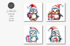 Penguin clipart, Christmas clipart, Winter clipart Product Image 1