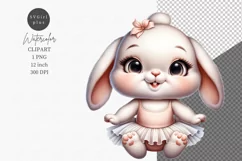 Bunny ballerina girl clipart, Easter clipart, Spring clipart Product Image 1