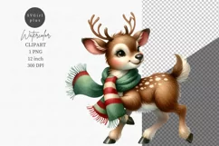Reindeer clipart, Christmas clipart, Winter clipart Product Image 1