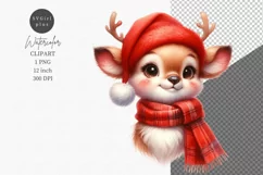 Reindeer clipart, Watercolor clipart, Winter clipart Product Image 1