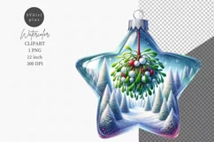Crystal star clipart, Christmas clipart, Winter clipart Product Image 1