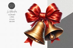 Jingle bells clipart, Christmas clipart, Watercolor clipart Product Image 1