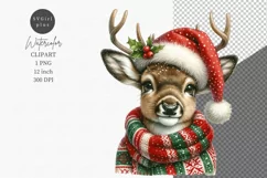 Reindeer clipart, Watercolor clipart, Winter clipart Product Image 1