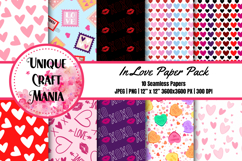 In Love Paper Pack, Digital Paper Pack, Love and Hearts Product Image 1