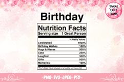 Birthday Nutrition Facts Product Image 1