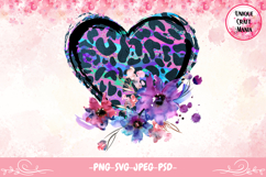 Watercolor Cheetah Heart Design Product Image 1