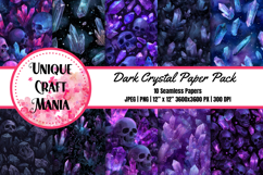 Dark Crystal Paper Pack, Digital Paper Pack, Skulls Product Image 1