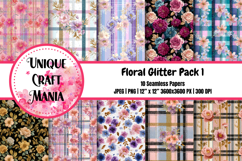 Floral Glitter Seamless Pattern Product Image 1
