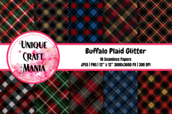 Buffalo Plaid Glitter Paper Pack, Digital Paper Pack, Plaid Product Image 1