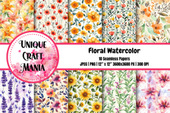 Floral Watercolor Seamless Pattern Product Image 1