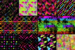 Neon Distressed Grunge Seamless Pattern Product Image 2