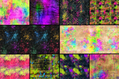 Neon Distressed Grunge Seamless Pattern Product Image 2