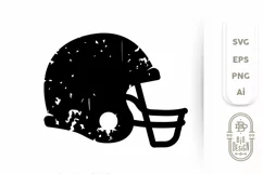 Distressed Football Helmet SVG - Football Svg Product Image 1