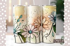 Watercolor Wildflowers Tapered and Straight Skinny Tumbler Product Image 1