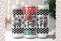 3D Inflated Retro Wildflowers, Puff Tumbler Png Product Image 1