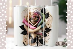 3D Leather Rose Tapered and Straight Skinny Tumbler PNG Product Image 1