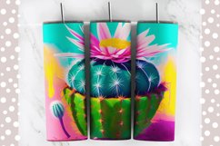 Watercolor Succulent Flower Cactus Tumbler Wrap PNG Product Image 1