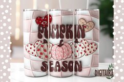 3D Inflated Pink Pumpkin Season, Puff Tumbler Png Product Image 1
