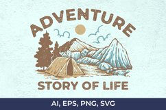 Mountain Camping Adventure Illustration Product Image 1