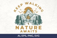 Keep Walking Mountain Adventure Illustration Product Image 1