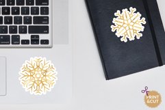 Snowflakes Sticker Bundle 15 Gold Christmas Winter Printable Product Image 7