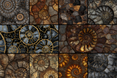 Ammonite Fossil Seamless Pattern Product Image 2