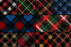 Buffalo Plaid Glitter Paper Pack, Digital Paper Pack, Plaid Product Image 2