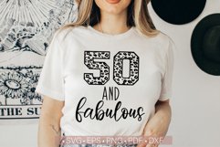 50 and Fabulous Svg, 50th Birthday Shirt, Fifty Birthday Svg Product Image 1