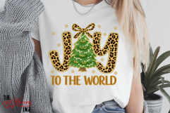 Joy To The World PNG, Leopard Christmas Tree Sublimation Product Image 2