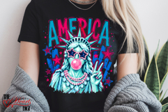 Glam Statue of Liberty Blowing Bubble Png, USA Png Product Image 3