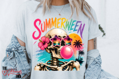 Summerween Skeleton PNG, Colorful Skull Bubblegum PNG Product Image 3