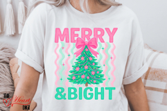 Merry and Bright PNG, Christmas Tree Png, Pink Christmas Png Product Image 3