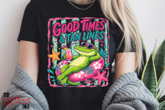 Good Times &amp; Tan Lines PNG Sublimation Design, Funny Croco Product Image 3