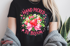Hand Picked to Bloom PNG, Strawberries Quote PNG Product Image 2