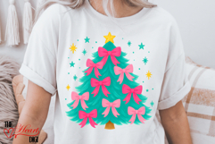 Pink Bow Coquette Christmas Tree PNG, Holiday Vibes Png Product Image 3