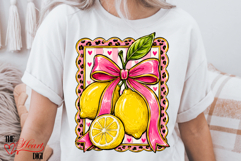 Coquette Lemon PNG, Pink Bow Lemon Summer Sublimation Design Product Image 3